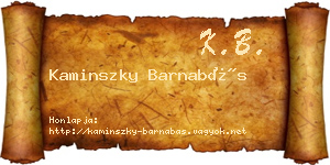 Kaminszky Barnabás névjegykártya